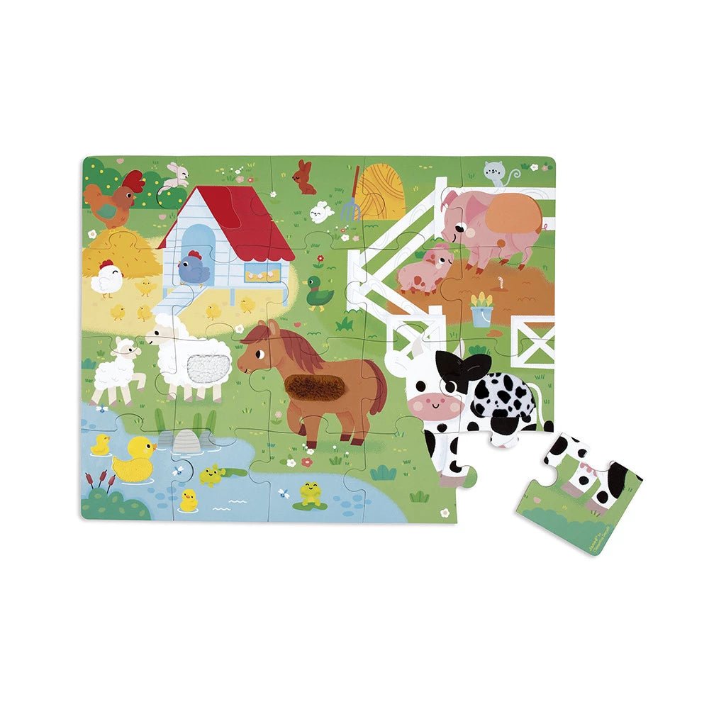 Puzzle tactile - Animaux de la ferme (20 pcs) - Casse - têtes - Boutique LeoLudo - Janod