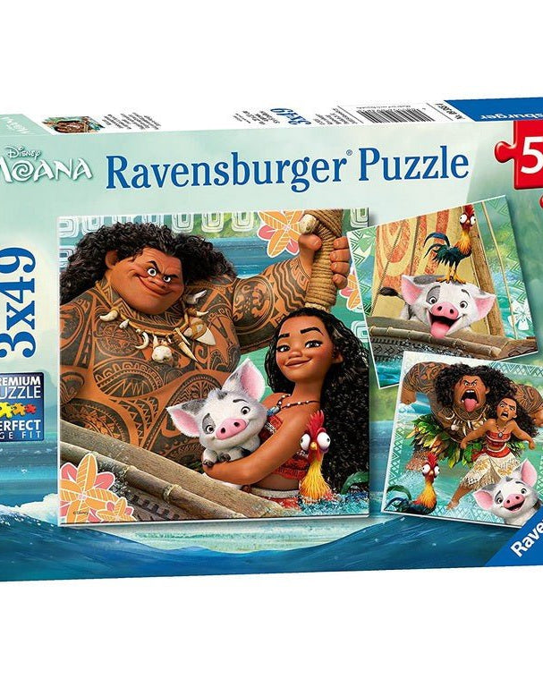 Puzzles Disney - Moana bout du monde (3 x 49 pcs) - Casse - têtes - Boutique LeoLudo - Ravensburger