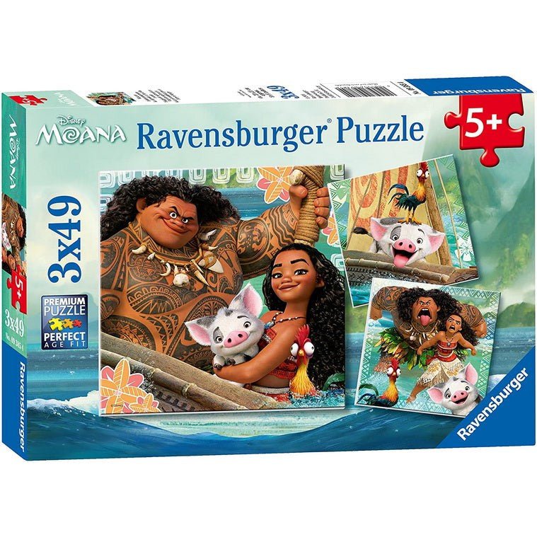 Puzzles Disney - Moana bout du monde (3 x 49 pcs) - Casse - têtes - Boutique LeoLudo - Ravensburger
