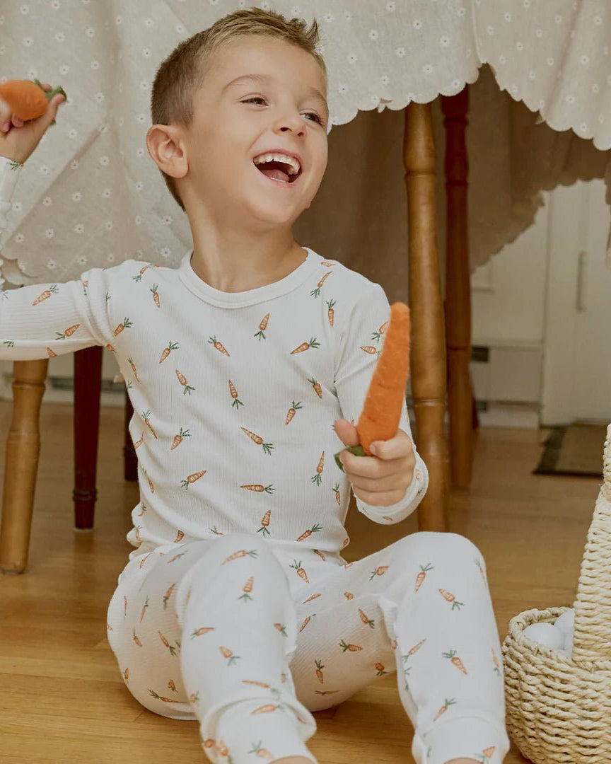 Pyjama 2 - pcs blanc - Carottes (2 - 7) - Vêtements - Boutique LeoLudo - Petit Lem