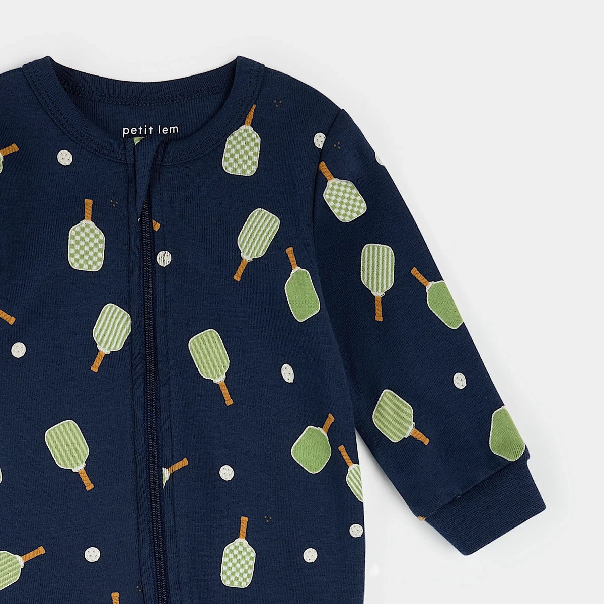 Pyjama une-pièce à pieds – Pickleball (0-12 mois) -Vêtements- Boutique LeoLudo-Petit Lem