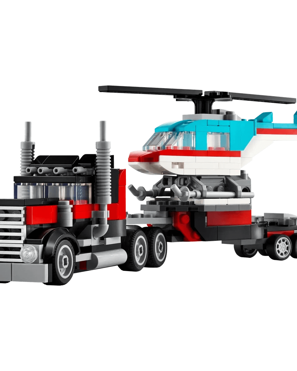 Remorque à plateforme avec hélicoptère (270 pcs) - Jeux de construction - Boutique LeoLudo - LEGO