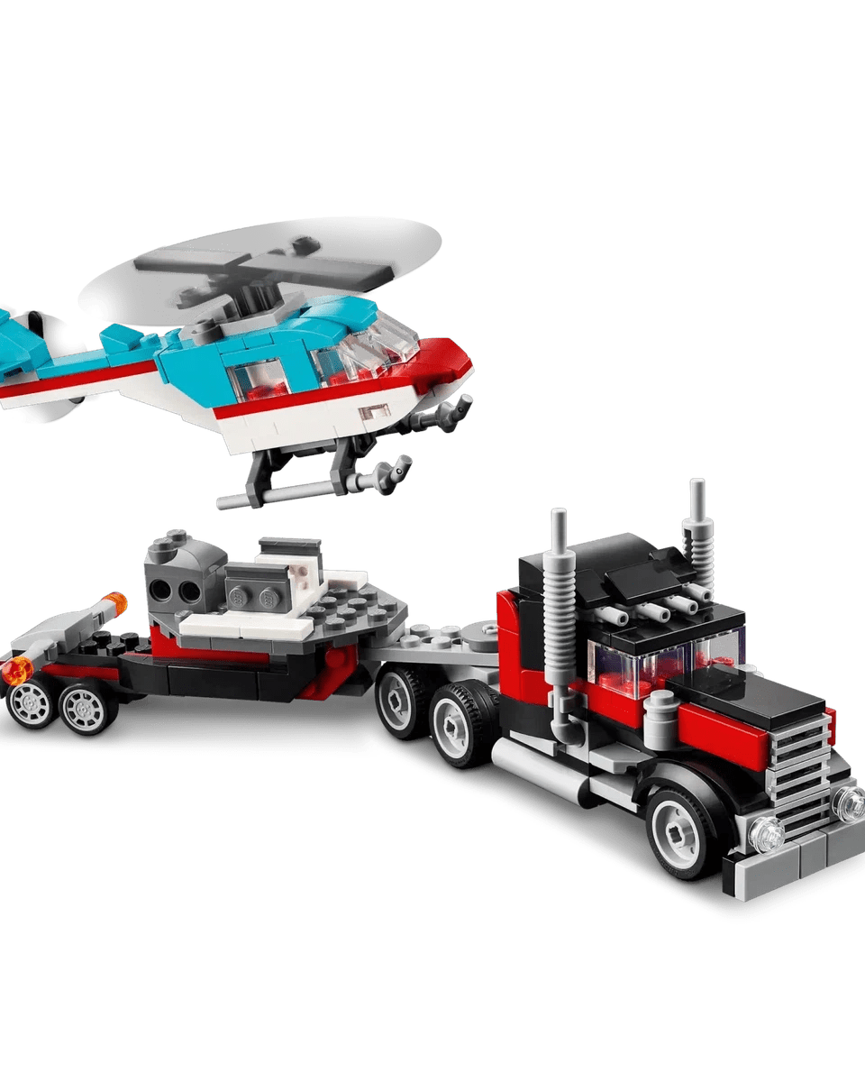 Remorque à plateforme avec hélicoptère (270 pcs) - Jeux de construction - Boutique LeoLudo - LEGO