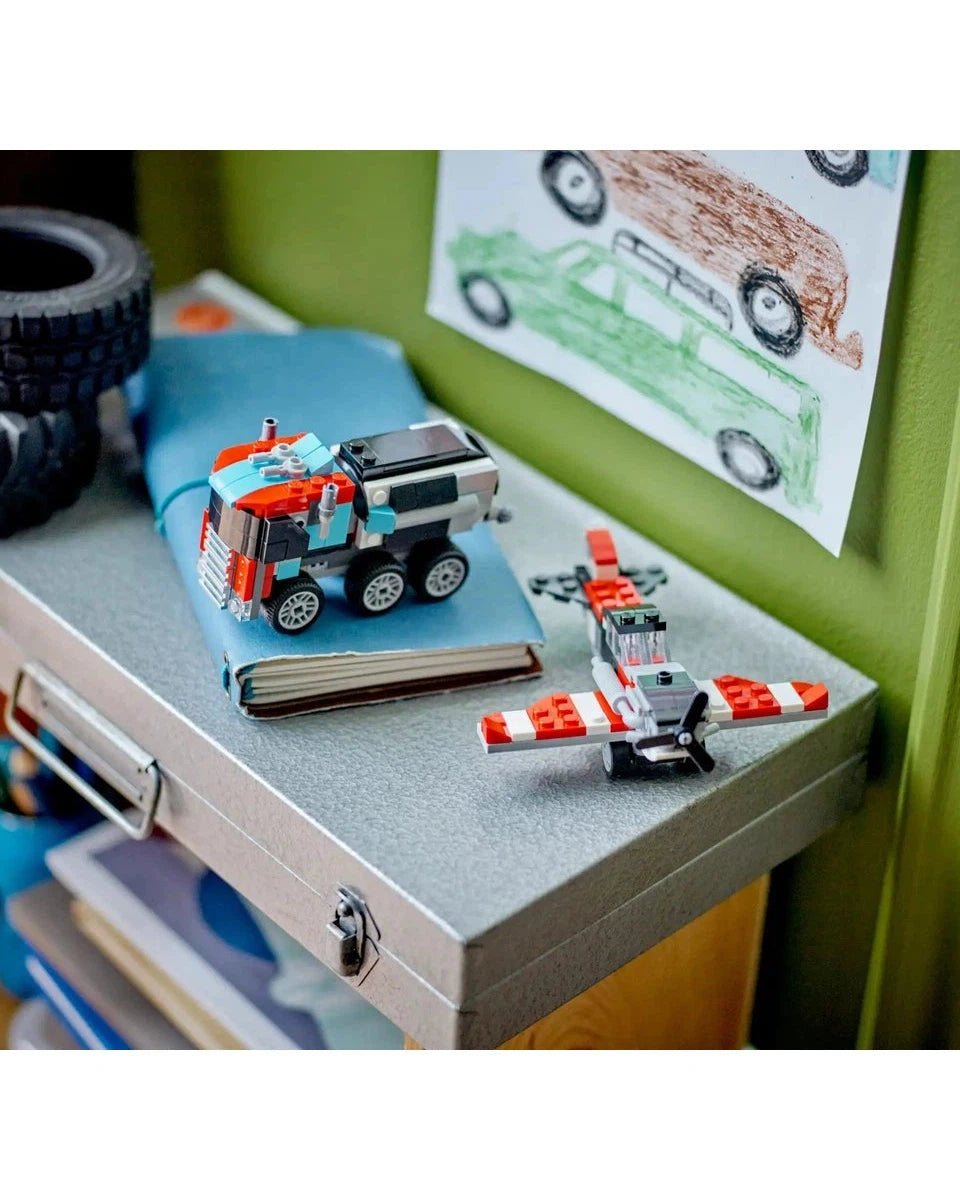 Remorque à plateforme avec hélicoptère (270 pcs) - Jeux de construction - Boutique LeoLudo - LEGO
