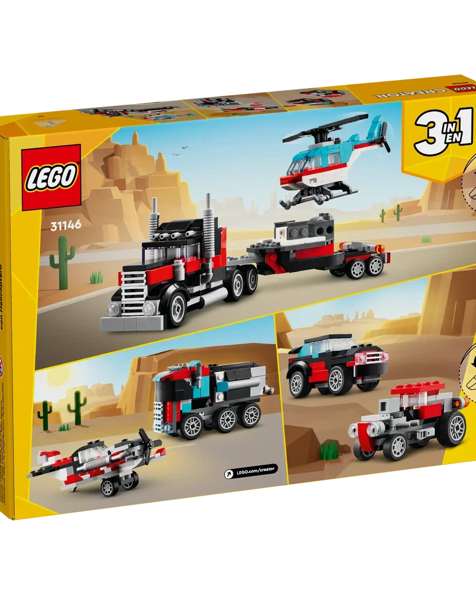 Remorque à plateforme avec hélicoptère (270 pcs) - Jeux de construction - Boutique LeoLudo - LEGO