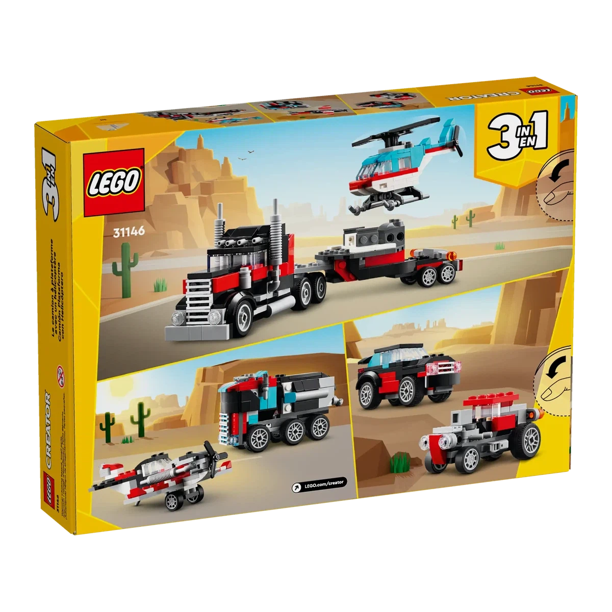 Remorque à plateforme avec hélicoptère (270 pcs) - Jeux de construction - Boutique LeoLudo - LEGO