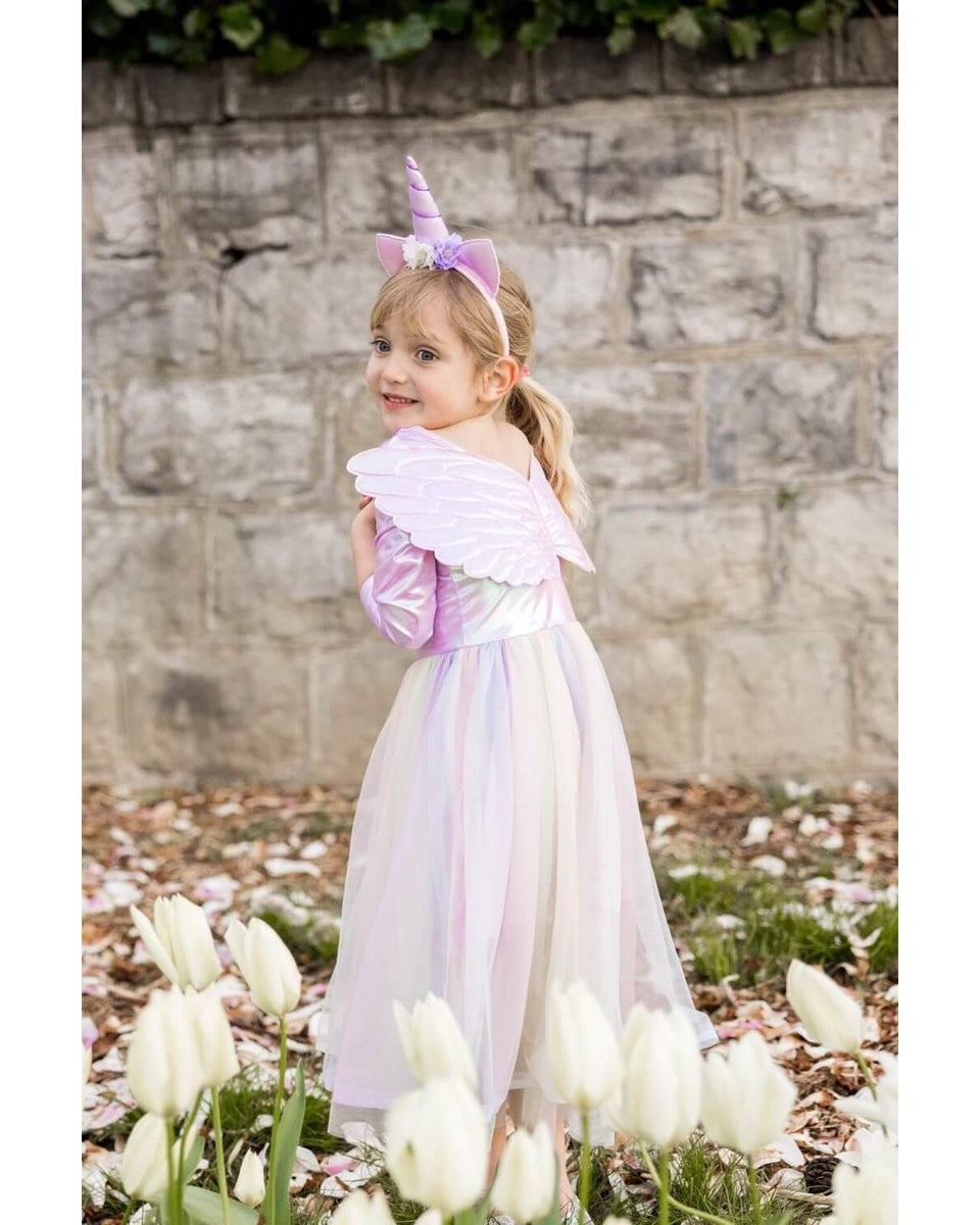 Robe Alicorne avec ailes et bandeau (3 à 6 ans) - Costumes - Boutique LeoLudo - Great Pretenders