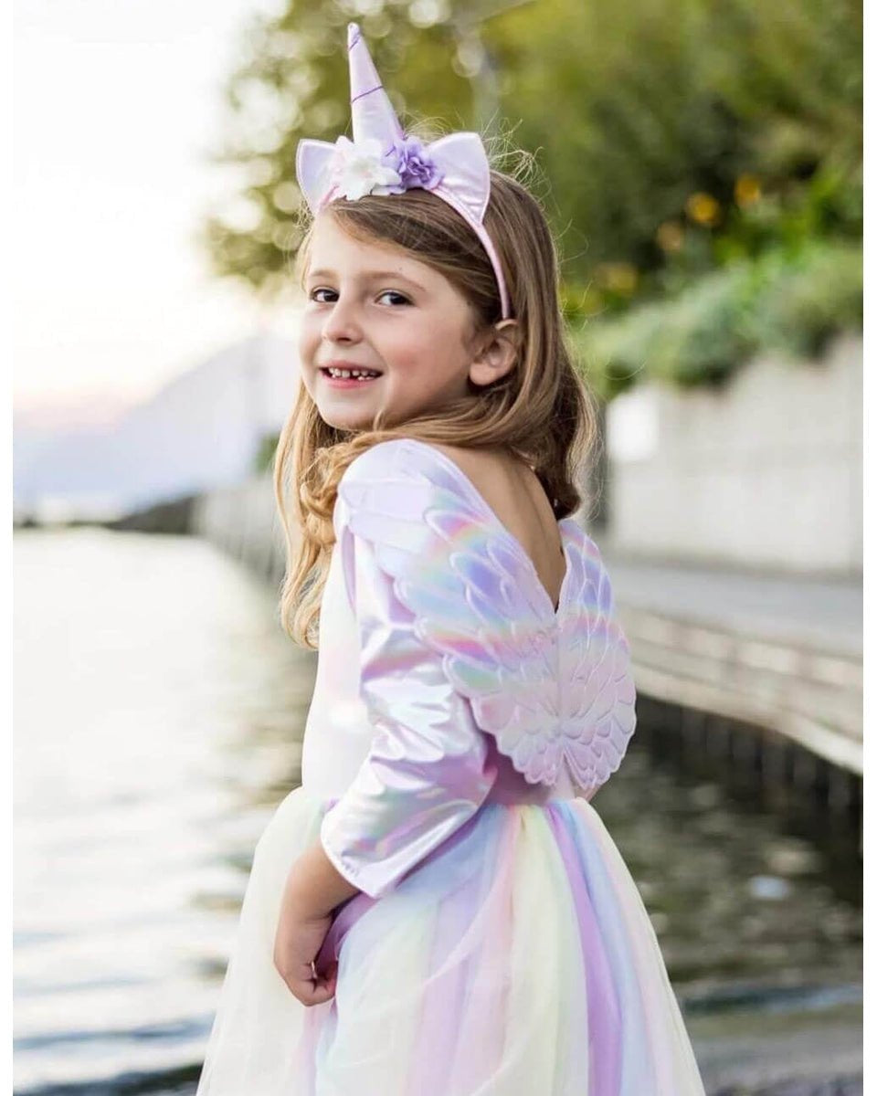 Robe Alicorne avec ailes et bandeau (3 à 6 ans) - Costumes - Boutique LeoLudo - Great Pretenders