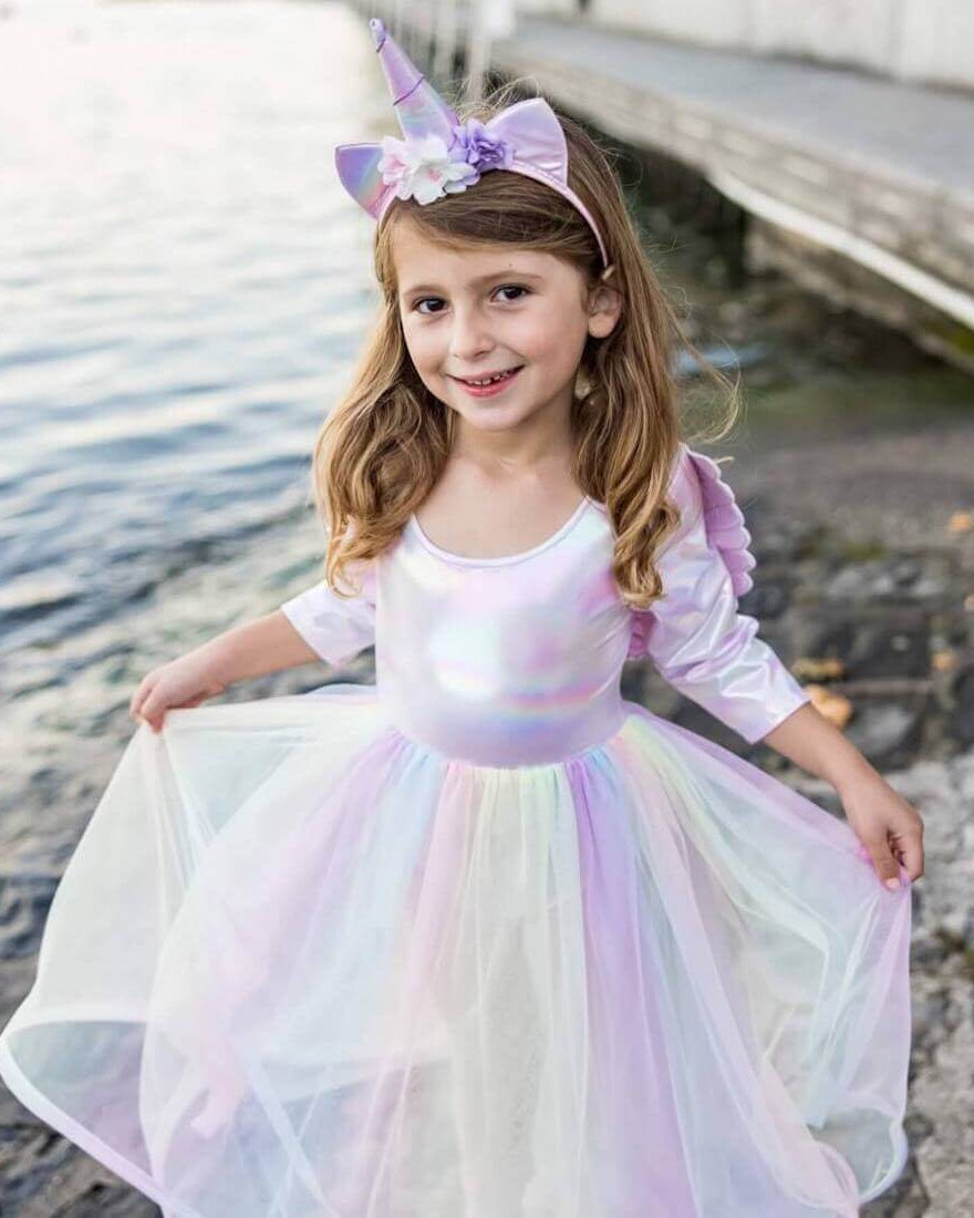 Robe Alicorne avec ailes et bandeau (3 à 6 ans) - Costumes - Boutique LeoLudo - Great Pretenders