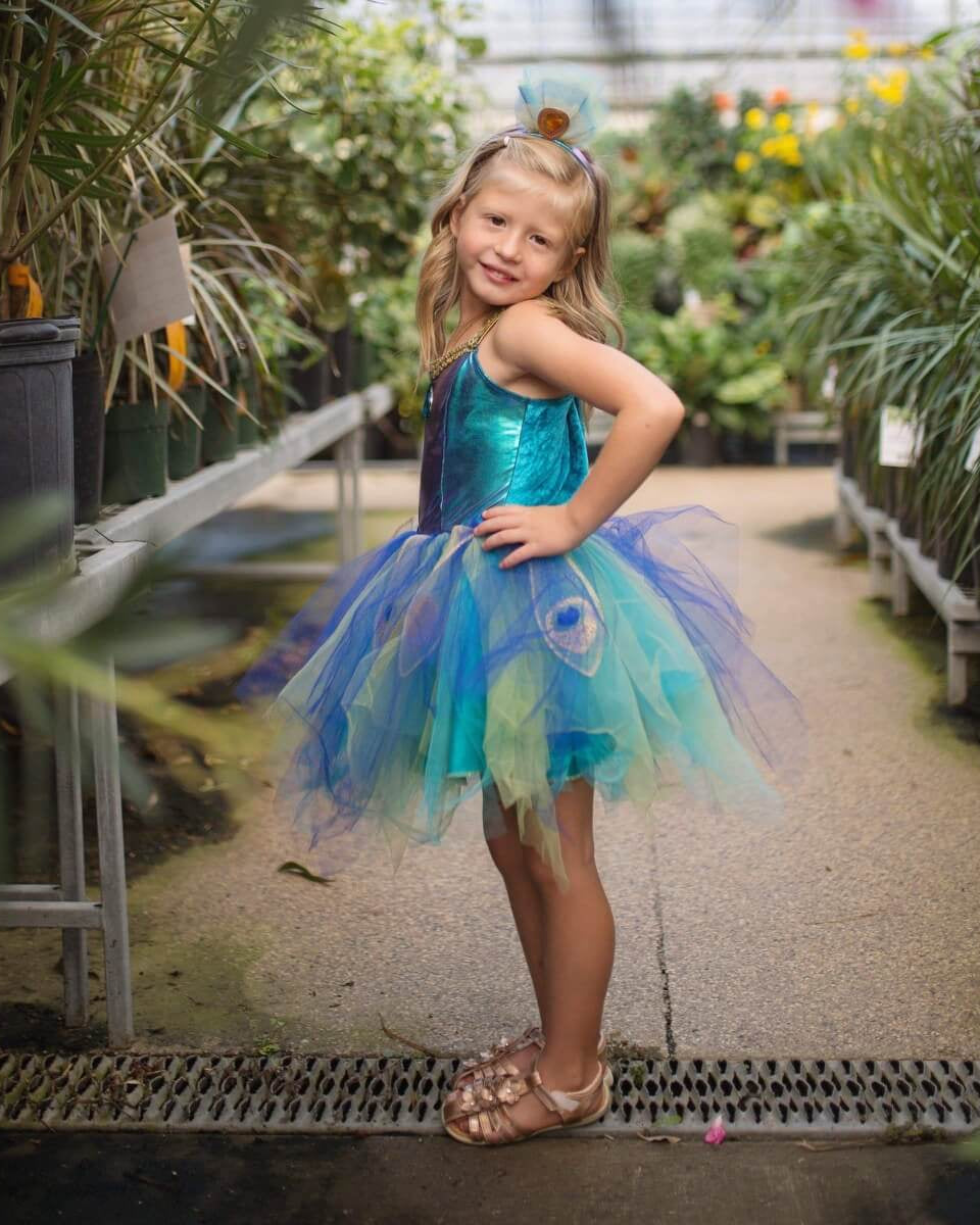 Robe et serre - tête Paon majestueux (5 - 6 ans) - Costumes - Boutique LeoLudo - Great Pretenders