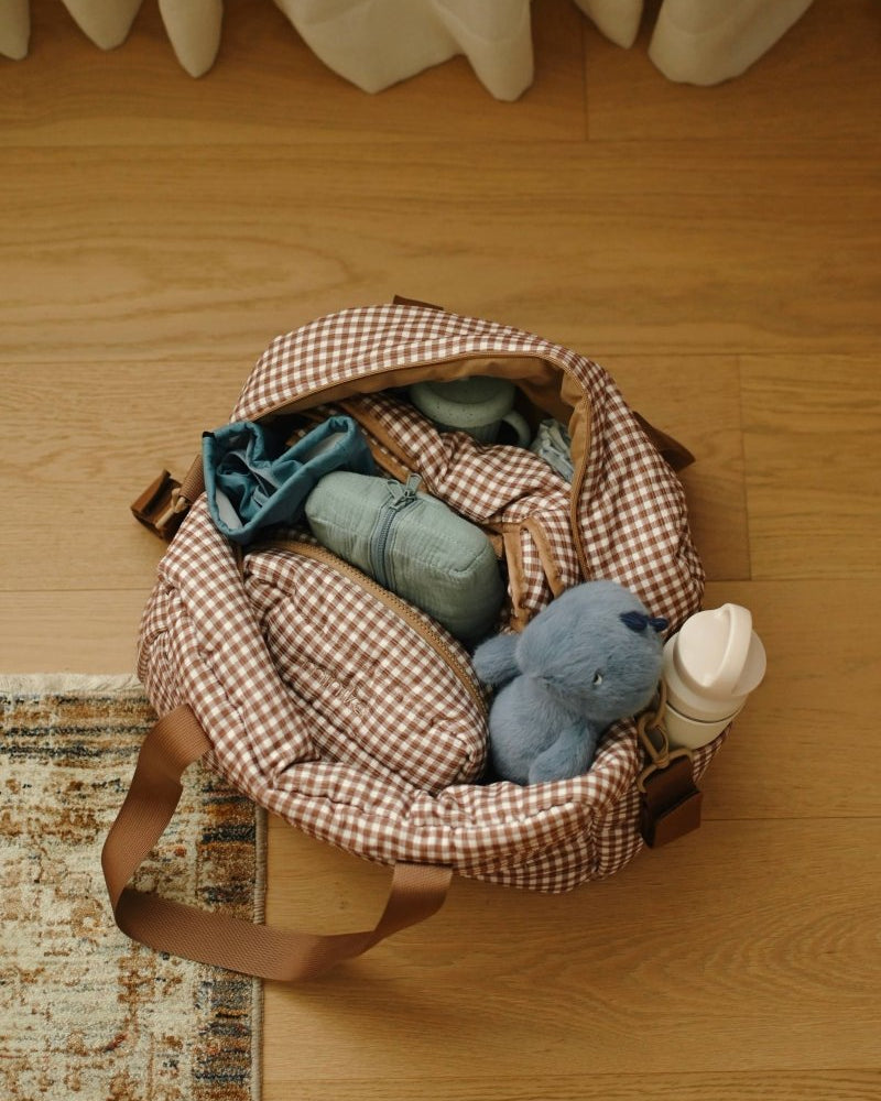 Sac à couches - Vichy brown -Accessoires bébé- Boutique LeoLudo-Minika