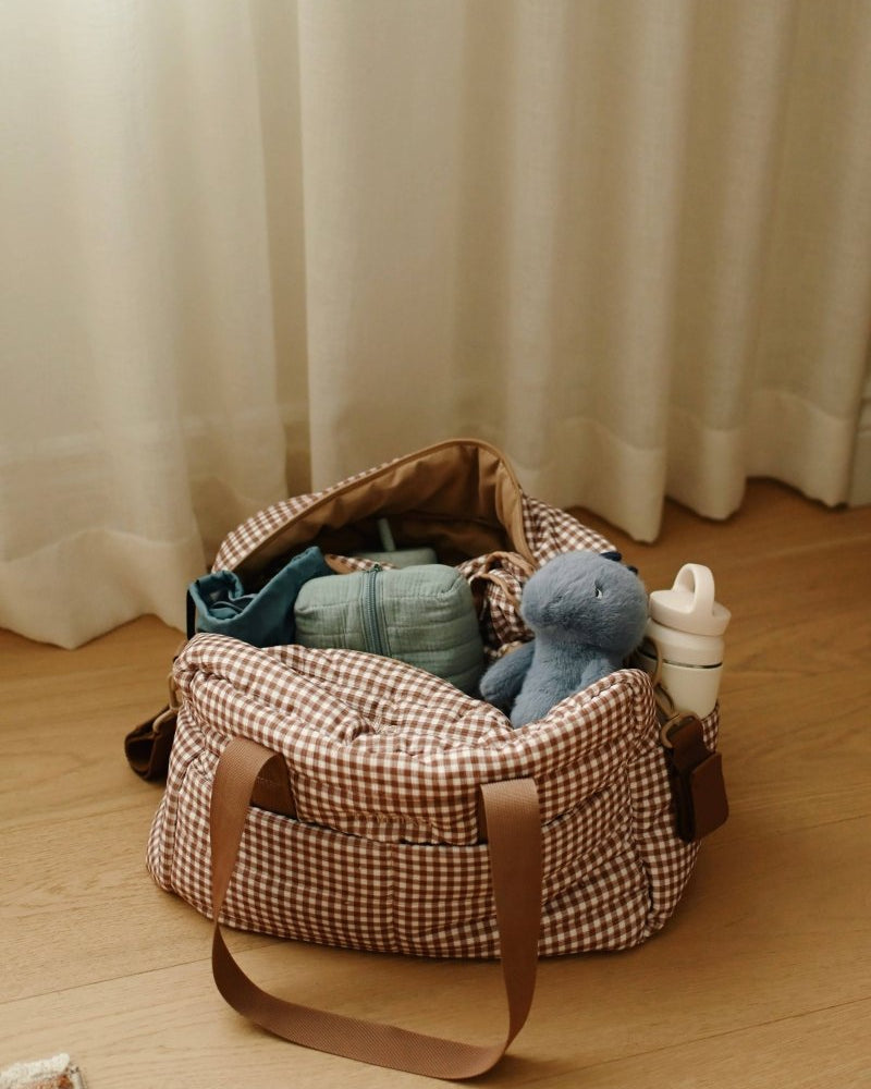 Sac à couches - Vichy brown -Accessoires bébé- Boutique LeoLudo-Minika