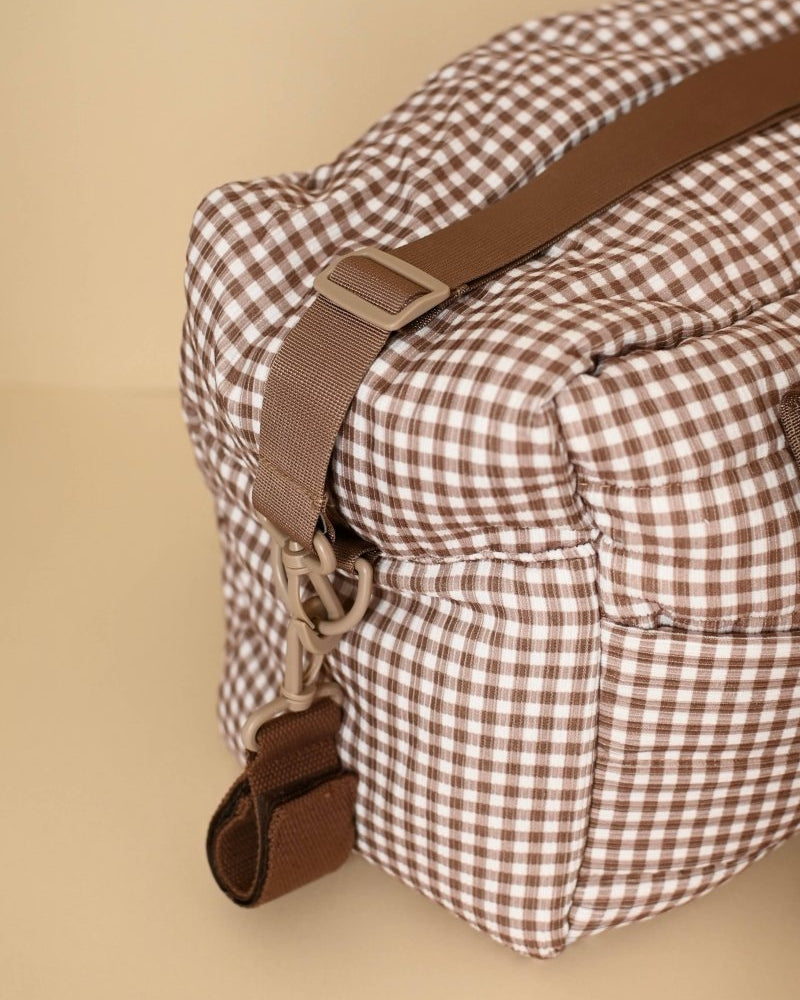 Sac à couches - Vichy brown -Accessoires bébé- Boutique LeoLudo-Minika