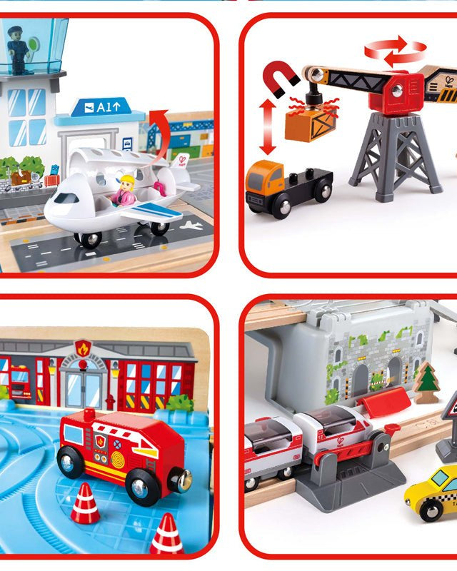 Seau Super Cityscape Transport (80 pcs) - Ensembles de jeu - Boutique LeoLudo - Hape