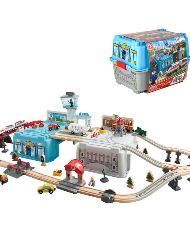 Seau Super Cityscape Transport (80 pcs) - Ensembles de jeu - Boutique LeoLudo - Hape