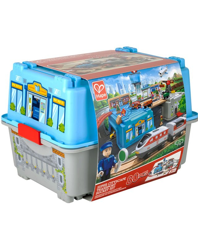 Seau Super Cityscape Transport (80 pcs) - Ensembles de jeu - Boutique LeoLudo - Hape