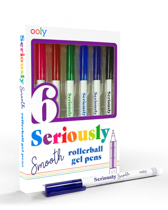 Seriously Smooth – Stylos gel rollerball (ensemble de 6) - Art & bricolage - Boutique LeoLudo - OOLY