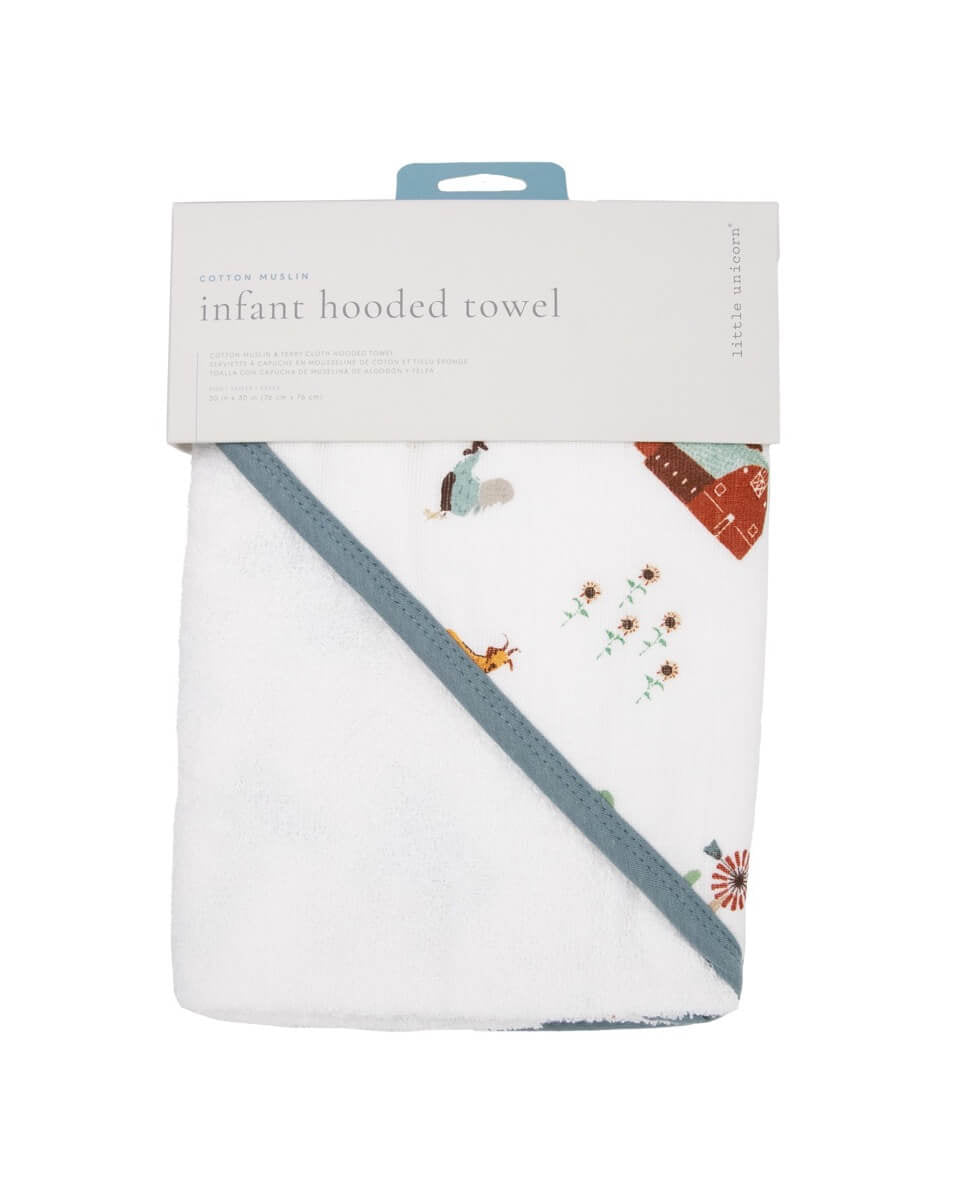 Serviette à capuche pour bébé - Farmyard - Serviettes - Boutique LeoLudo - Little Unicorn