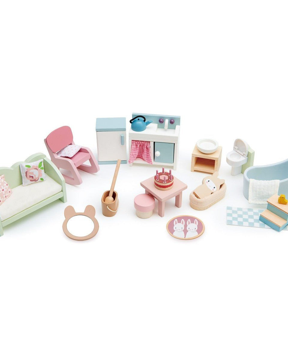 Set de meubles de maison de campagne - Accessoires de maison de poupées - Boutique LeoLudo - Tender Leaf Toys
