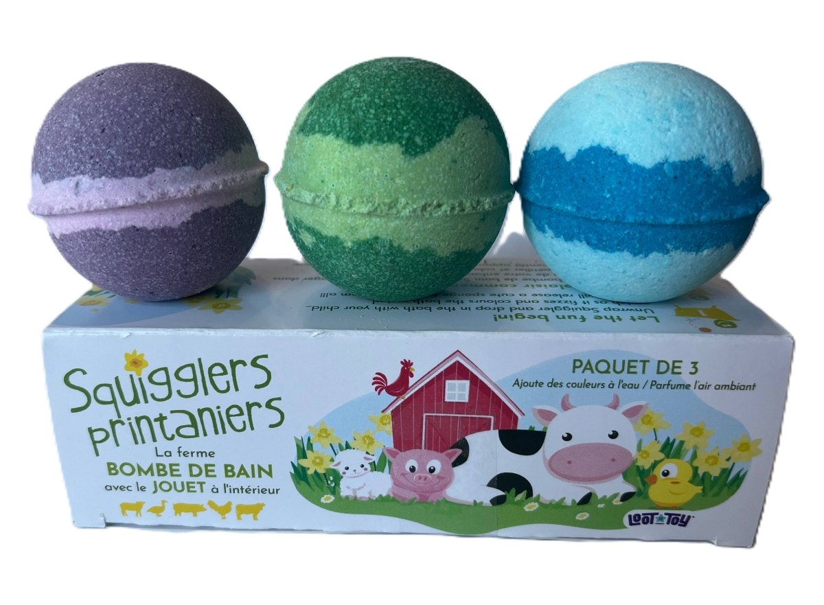 Squigglers du printemps – paquet de 3 bombes effervescentes de bain pour enfants - Jouets de bain - Boutique LeoLudo - Loot