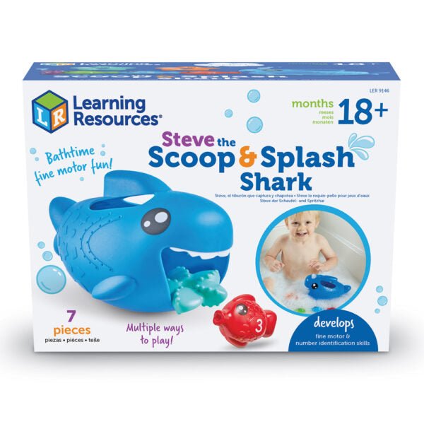 Steve le requin à ramasser et éclabousser - Jouets de bain - Boutique LeoLudo - Learning Resources