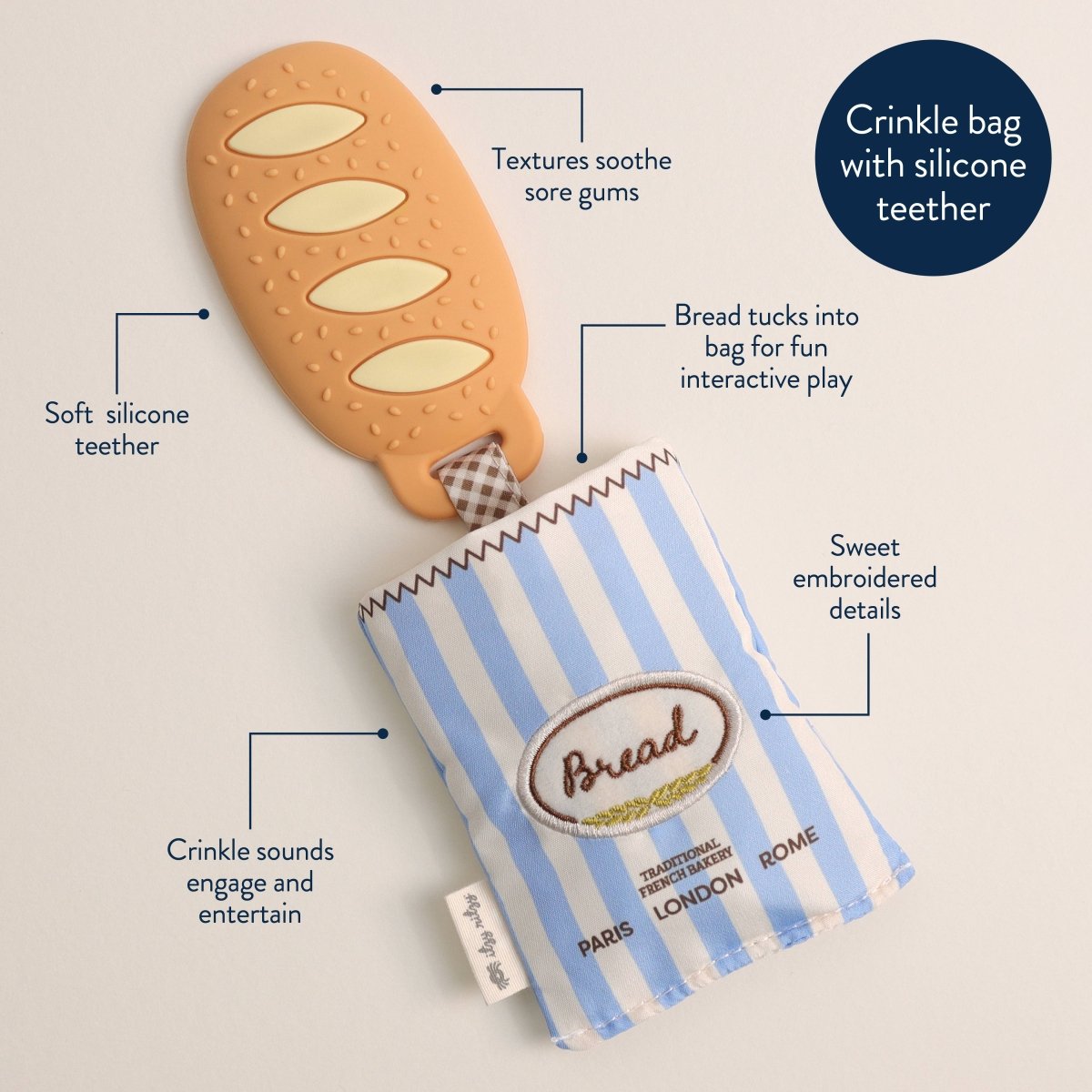 Teensy Crinkle™ – Jouet de dentition sensoriel -Jouets d'éveil- Boutique LeoLudo-Itzy Ritzy Canada