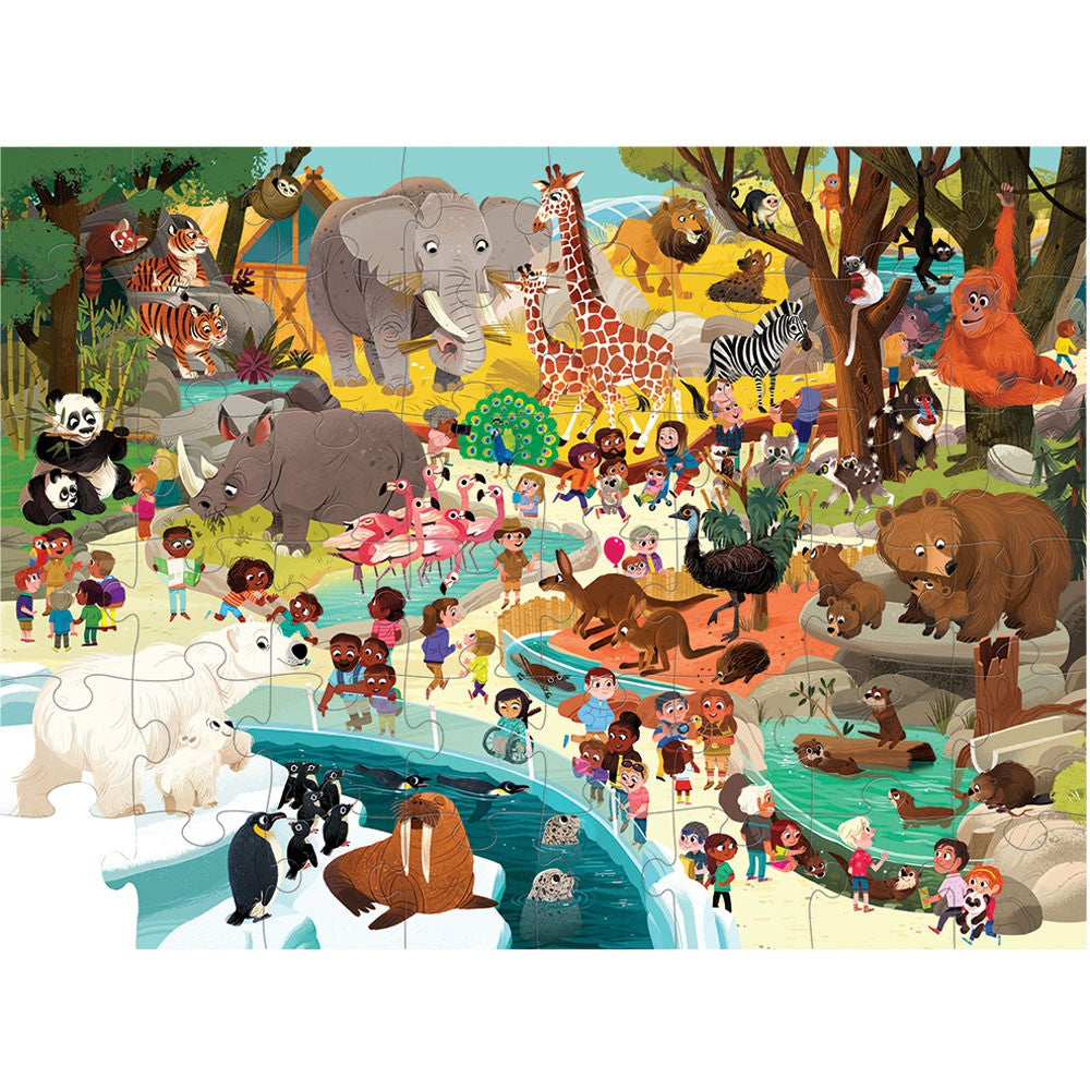 Puzzle - Journée au zoo (48 pcs)-Crocodile Creek-Boutique LeoLudo