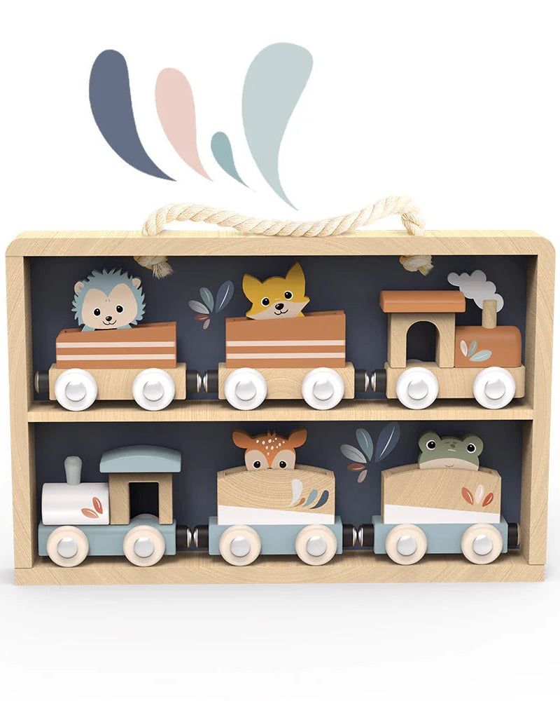 Train avec rails dans coffret en bois - Véhicules de jeu - Boutique LeoLudo - Speedy Monkey
