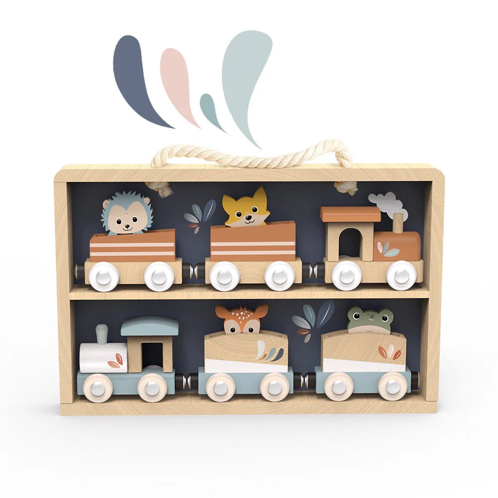 Train avec rails dans coffret en bois - Véhicules de jeu - Boutique LeoLudo - Speedy Monkey
