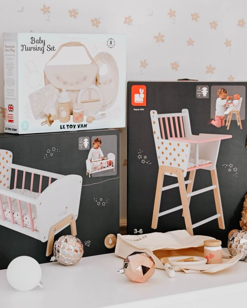 Trio meubles Candy Chic + accessoires de soin de poupée 42 cm - Jouets d'imitation - Boutique LeoLudo - Janod