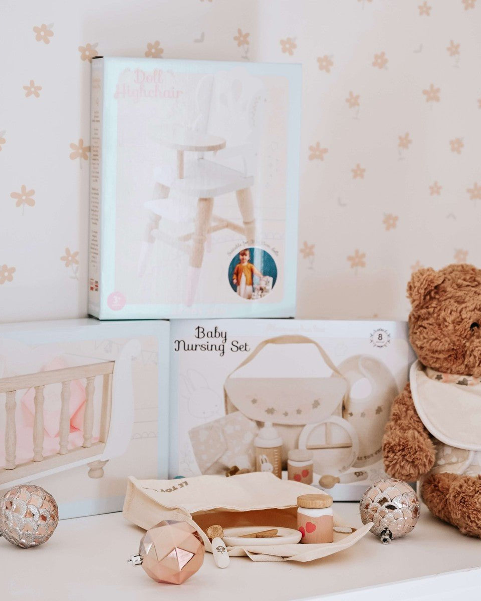Trio meubles Toy Van + accessoires de soin de poupée 30 cm - Jouets d'imitation - Boutique LeoLudo - Le Toy Van