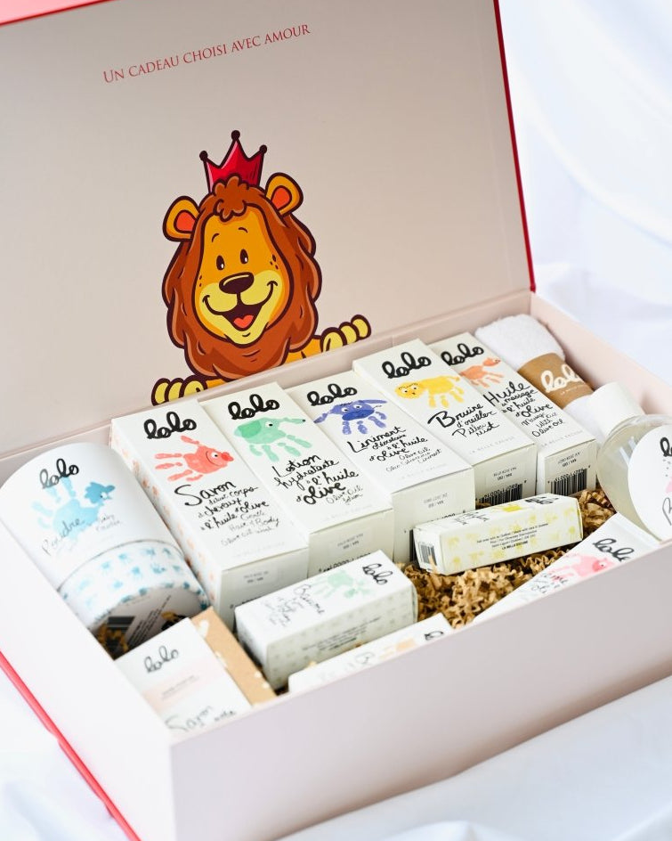 Trousse DELUXE de naissance Lolo -Ensembles cadeaux- Boutique LeoLudo-lolo et moi