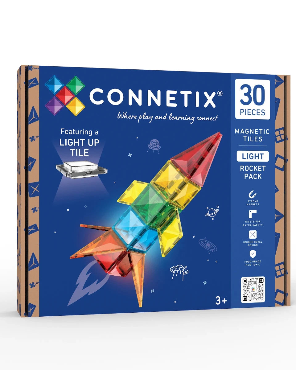 Tuiles magnétiques Connetix - Light Rocket Pack (30 pcs) -Jeux de construction- Boutique LeoLudo-Connetix