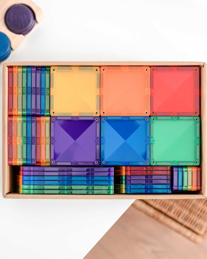 Tuiles magnétiques Rainbow Creative (102 pcs) - Jeux de construction - Boutique LeoLudo - Connetix