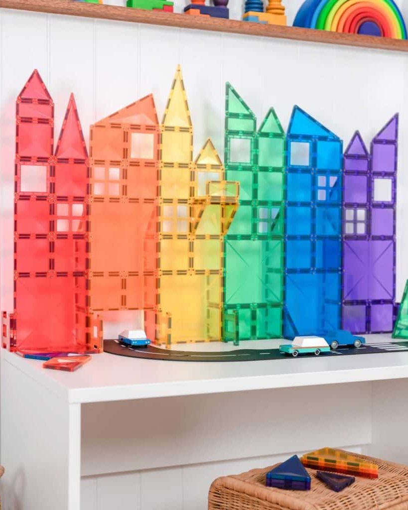 Tuiles magnétiques Rainbow Creative (102 pcs) - Jeux de construction - Boutique LeoLudo - Connetix