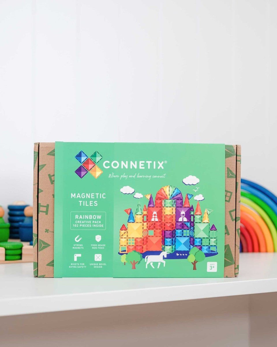 Tuiles magnétiques Rainbow Creative (102 pcs) - Jeux de construction - Boutique LeoLudo - Connetix
