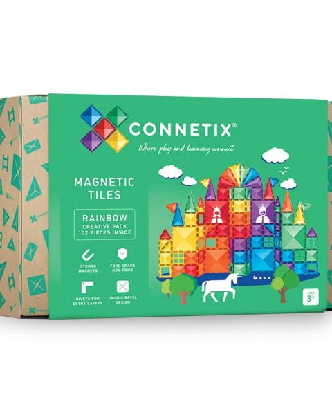 Tuiles magnétiques Rainbow Creative (102 pcs) - Jeux de construction - Boutique LeoLudo - Connetix