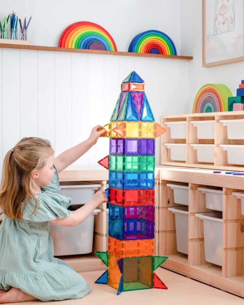 Tuiles magnétiques Rainbow Creative (102 pcs) - Jeux de construction - Boutique LeoLudo - Connetix