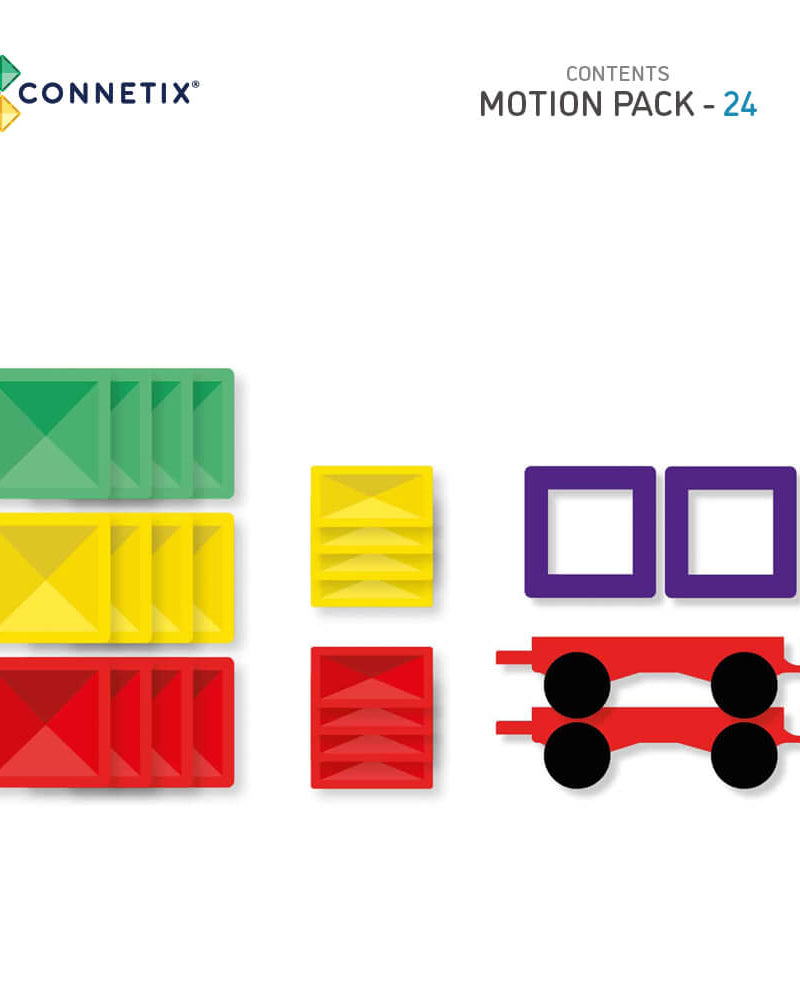Tuiles magnétiques Rainbow Motion Pack (24 pcs) - Jeux de construction - Boutique LeoLudo - Connetix