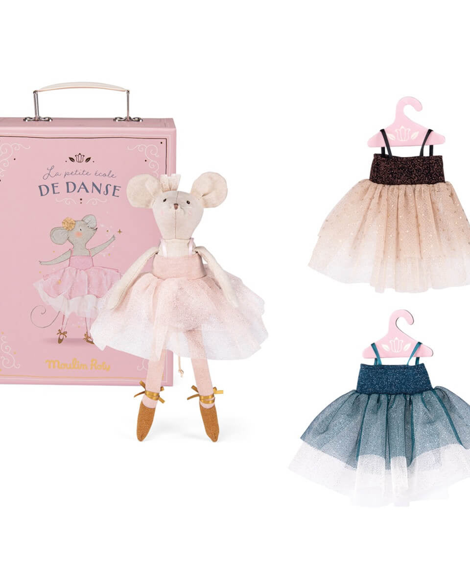 Valise à tutus et souris La petite école de danse - Poupées - Boutique LeoLudo - Moulin Roty