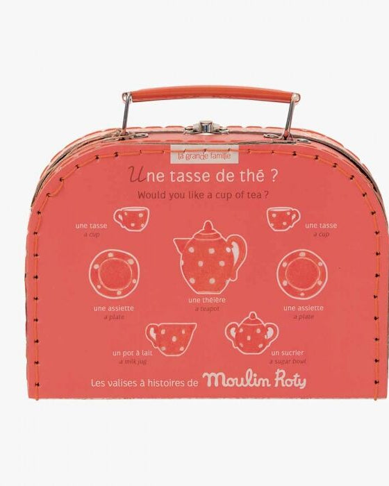 Valise dînette à pois en céramique - La grande famille - Jouets d'imitation - Boutique LeoLudo - Moulin Roty