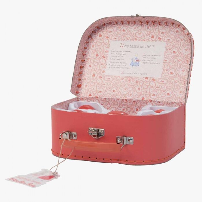 Valise dînette à pois en céramique - La grande famille - Jouets d'imitation - Boutique LeoLudo - Moulin Roty