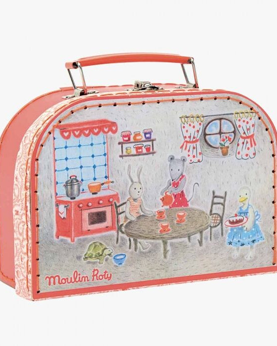 Valise dînette à pois en céramique - La grande famille - Jouets d'imitation - Boutique LeoLudo - Moulin Roty