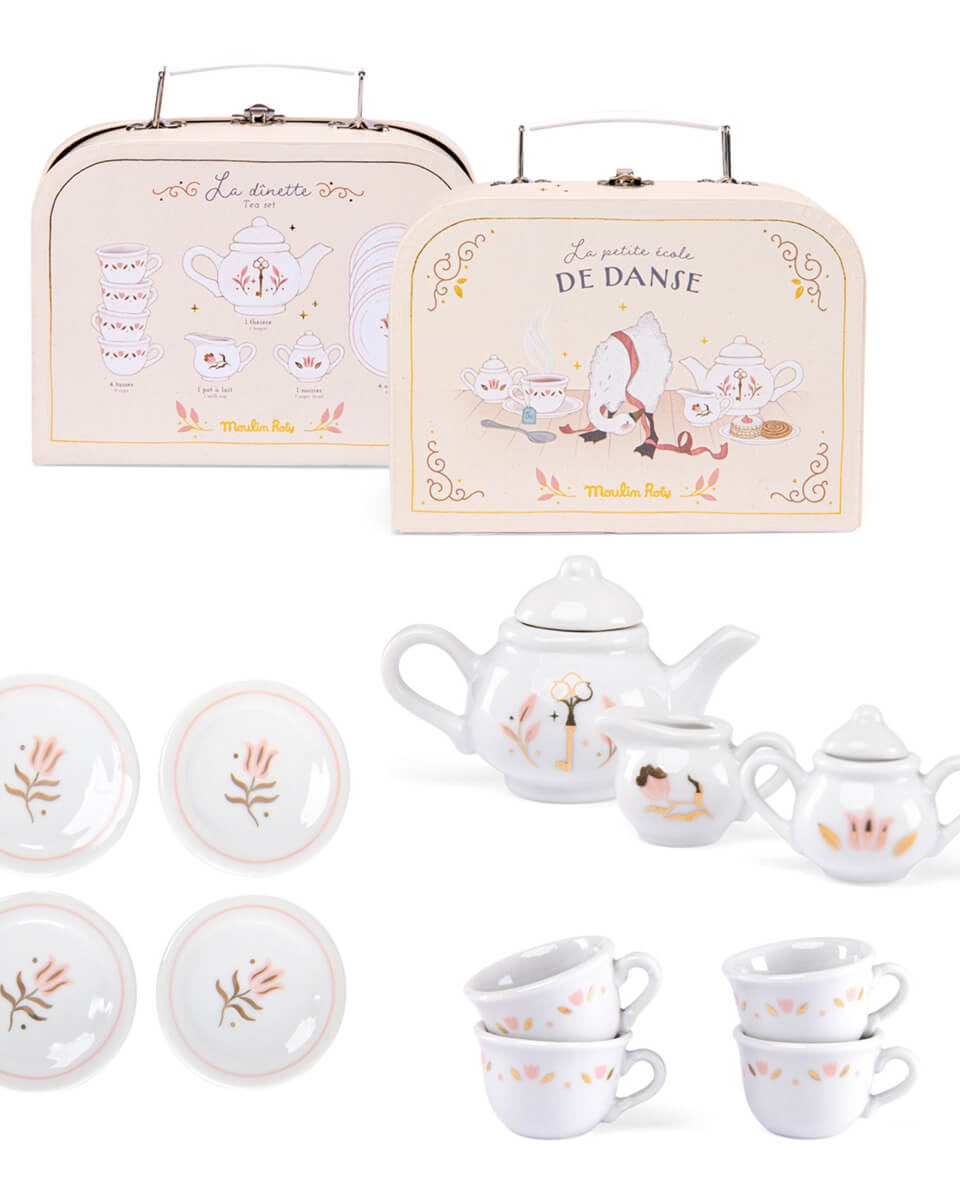 Valisette service à thé en porcelaine La petite école de danse - Jouets d'imitation - Boutique LeoLudo - Moulin Roty