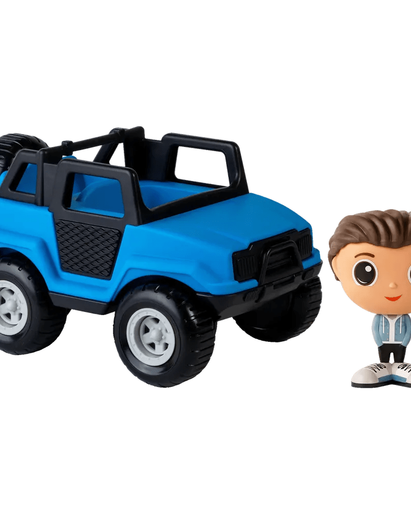 Véhicule tout - terrain bleu avec figurine – 3 personnages au choix - Véhicules de jeu - Boutique LeoLudo - Flek