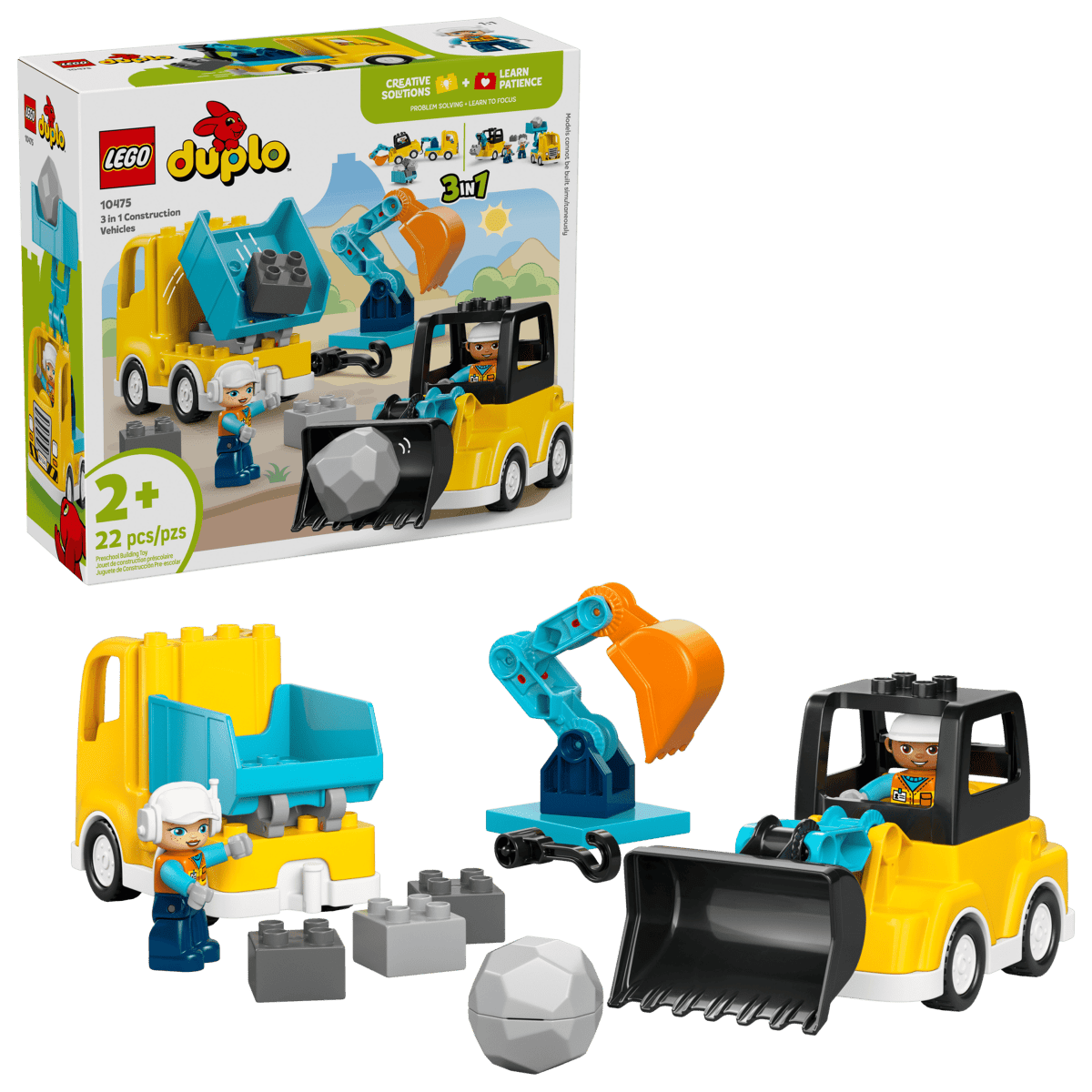 Véhicules de construction 3 - en - 1 – LEGO DUPLO (22 pcs) - Ensembles de jeu - Boutique LeoLudo - LEGO