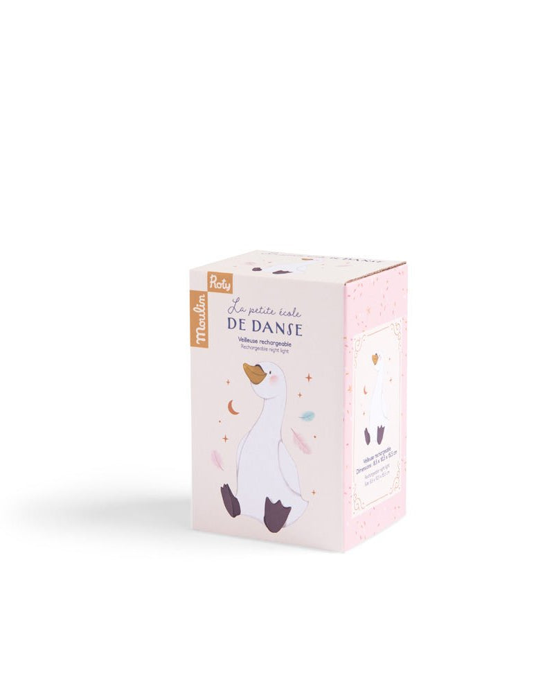 Veilleuse portable Cygne : Lumière chaude, autonomie 15h, recharge USB rapide. Parfait compagnon nocturne pour bébé !