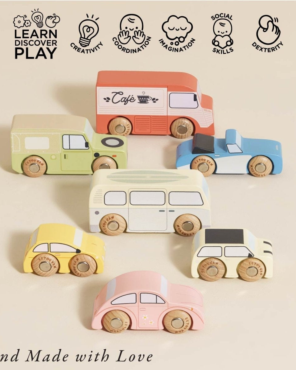 Voitures vintage en bois (ensemble) -Véhicules de jeu- Boutique LeoLudo-Le Toy Van