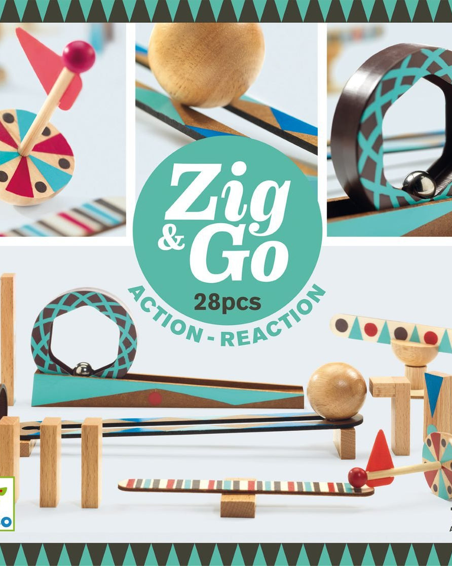 Zig & go - 28 pcs: le jeu d'action et de réflexion ultime! Jeux de construction- Boutique LeoLudo