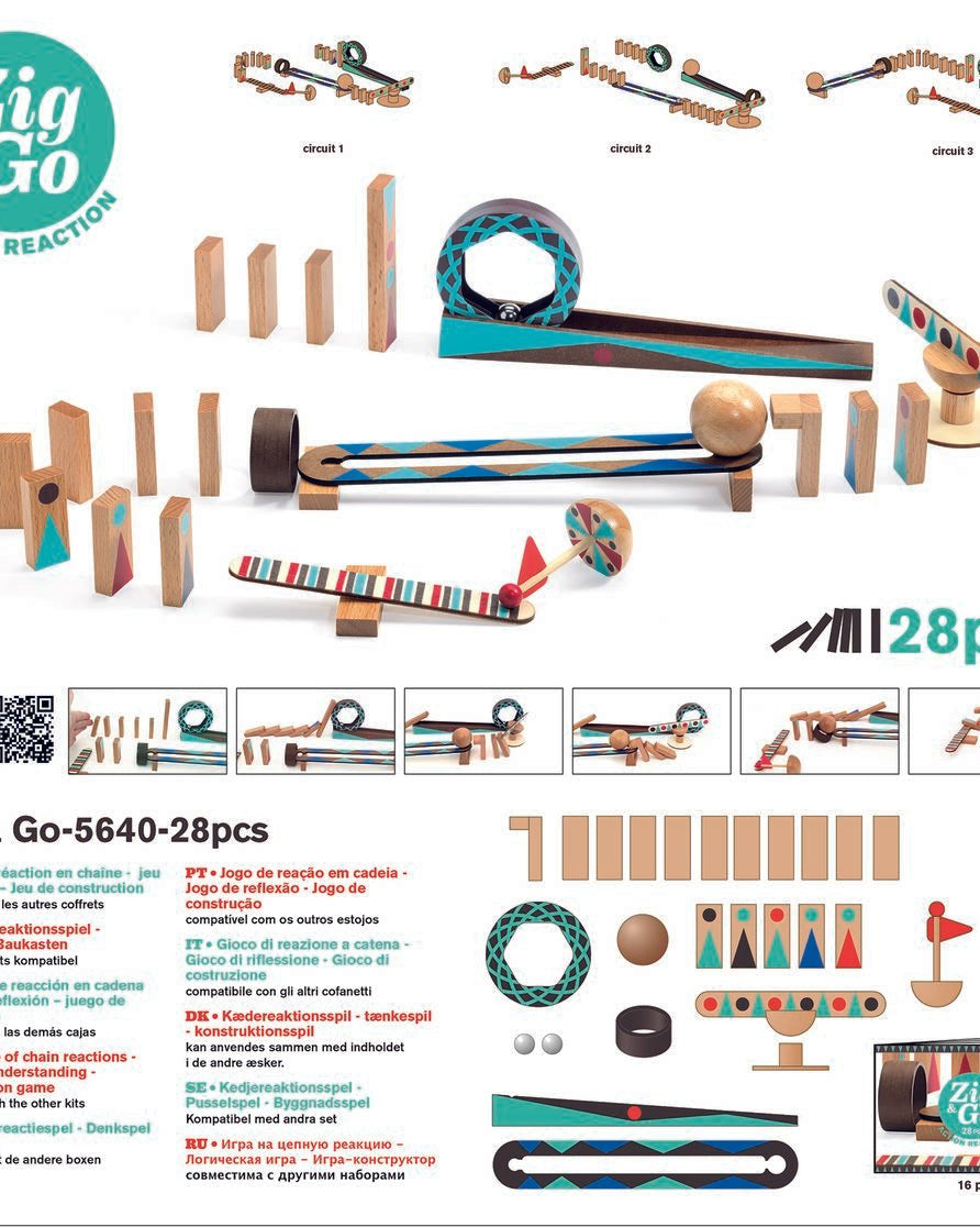 Zig & go - 28 pcs: le jeu d'action et de réflexion ultime! Jeux de construction- Boutique LeoLudo